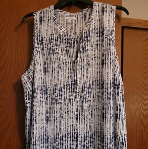 Maurices sleeveless blouse navy/white size 1